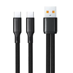 Dual Type - C Splitter Cable with 6A Fast Charging and Nylon Braided Design - 1.2m (2 in 1 Dual USB C)