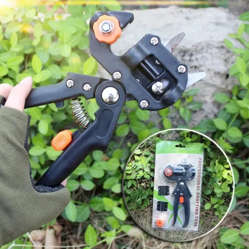 2 In 1 Garden Tools Multi-Function Grafting Machine Fruit Tree Grafting Knife Seedling Tools Pruning Pruner Kit 1pc