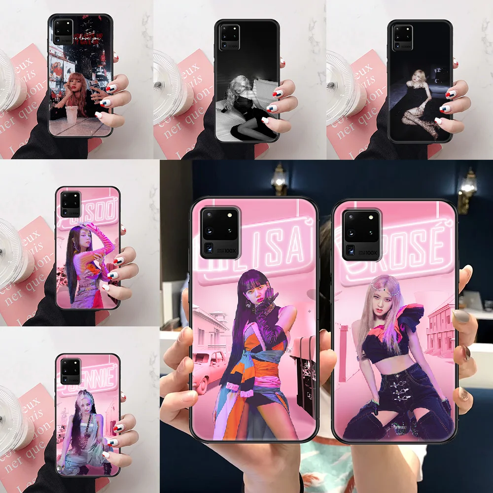 BLACKPINKS LISA lalisa Phone case For Samsung Galaxy Note 4 8 9 10 20 S8 S9 S10 S10E S20 Plus UITRA Ultra black soft bumper |