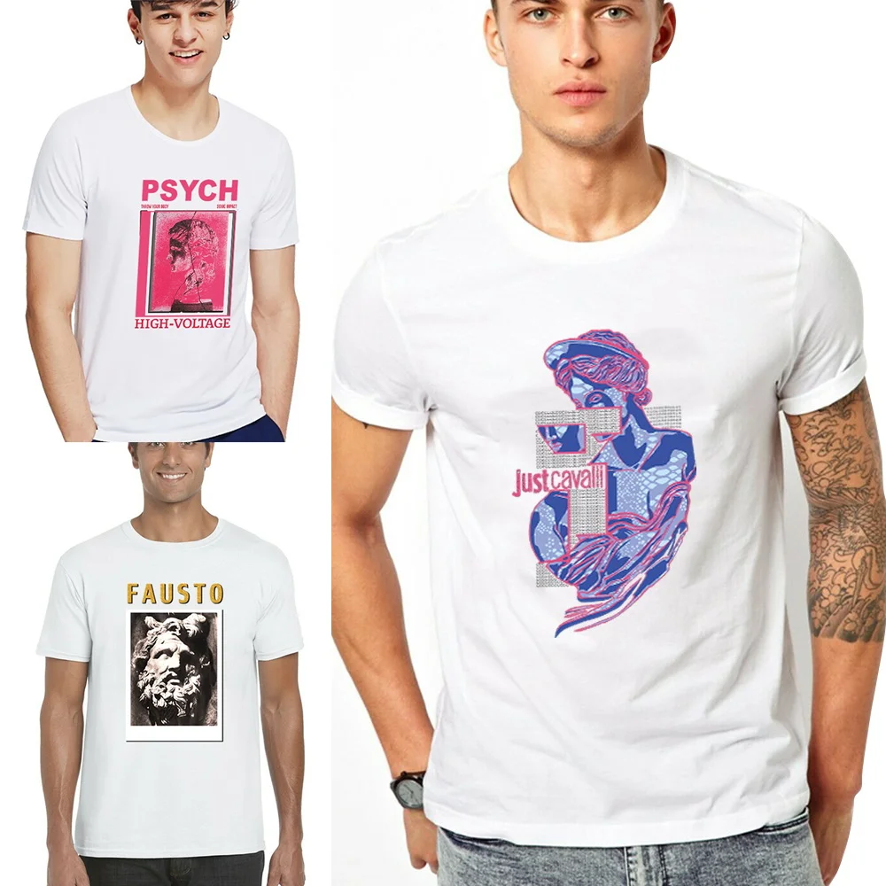 

New Tee Sculpture Pattern Short Sleeve T-Shirt Summer Casual Clothes O-neck Pullover Commuter Tops Hip Hop Trend T Shirt for Men