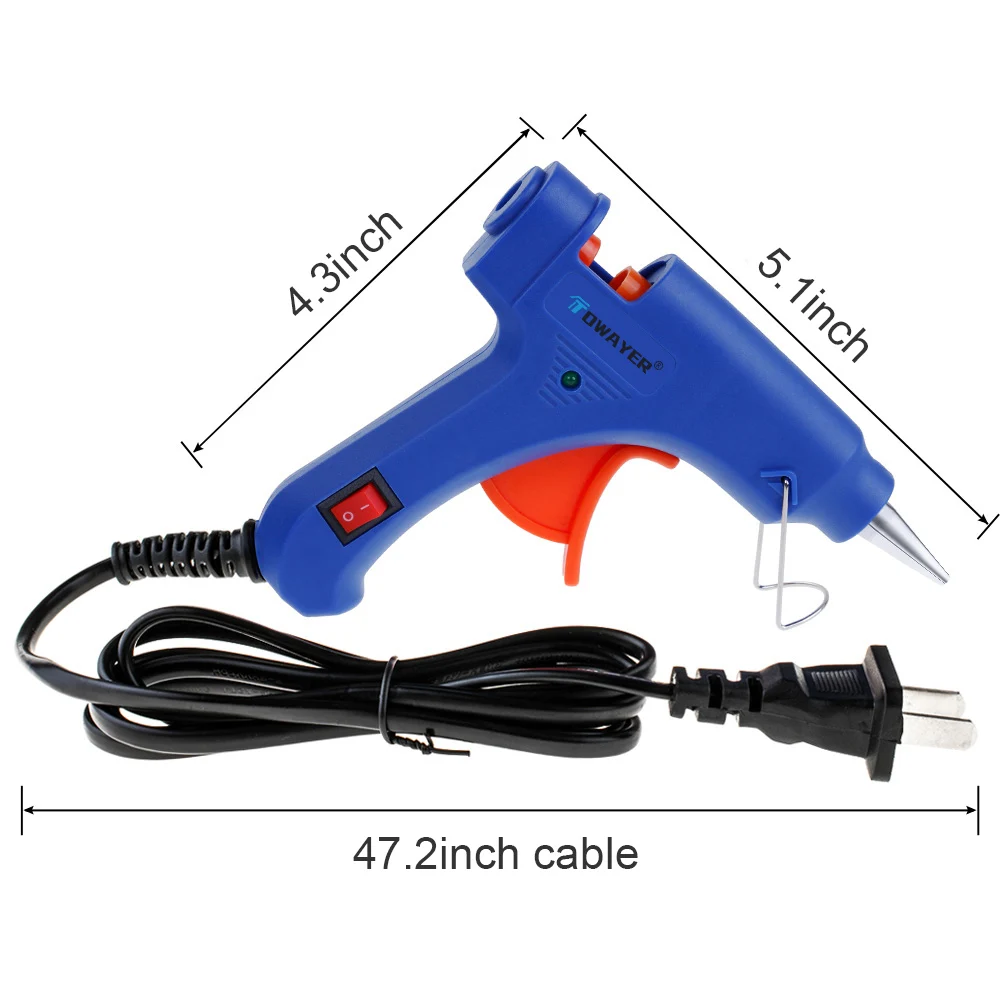 Electric Heat Gun 20W with 7mm Glue Sticks for Household DIY Industrial Heat Temperature Glue Sticks Guns Electric Repair Tool