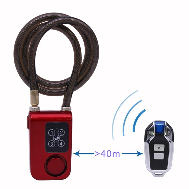 Cycling Security Lock Anti-Theft Vibration Alarm Lock Electric Motorcycle Code Chain Blue