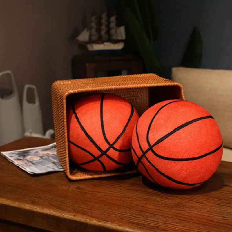 Plush Basketball Pillow Soft Stuffed Toy Plush Toy Creative Throw Pillow Cute Ball Plushies Flexible Toys For Sofa Bed Couch Car