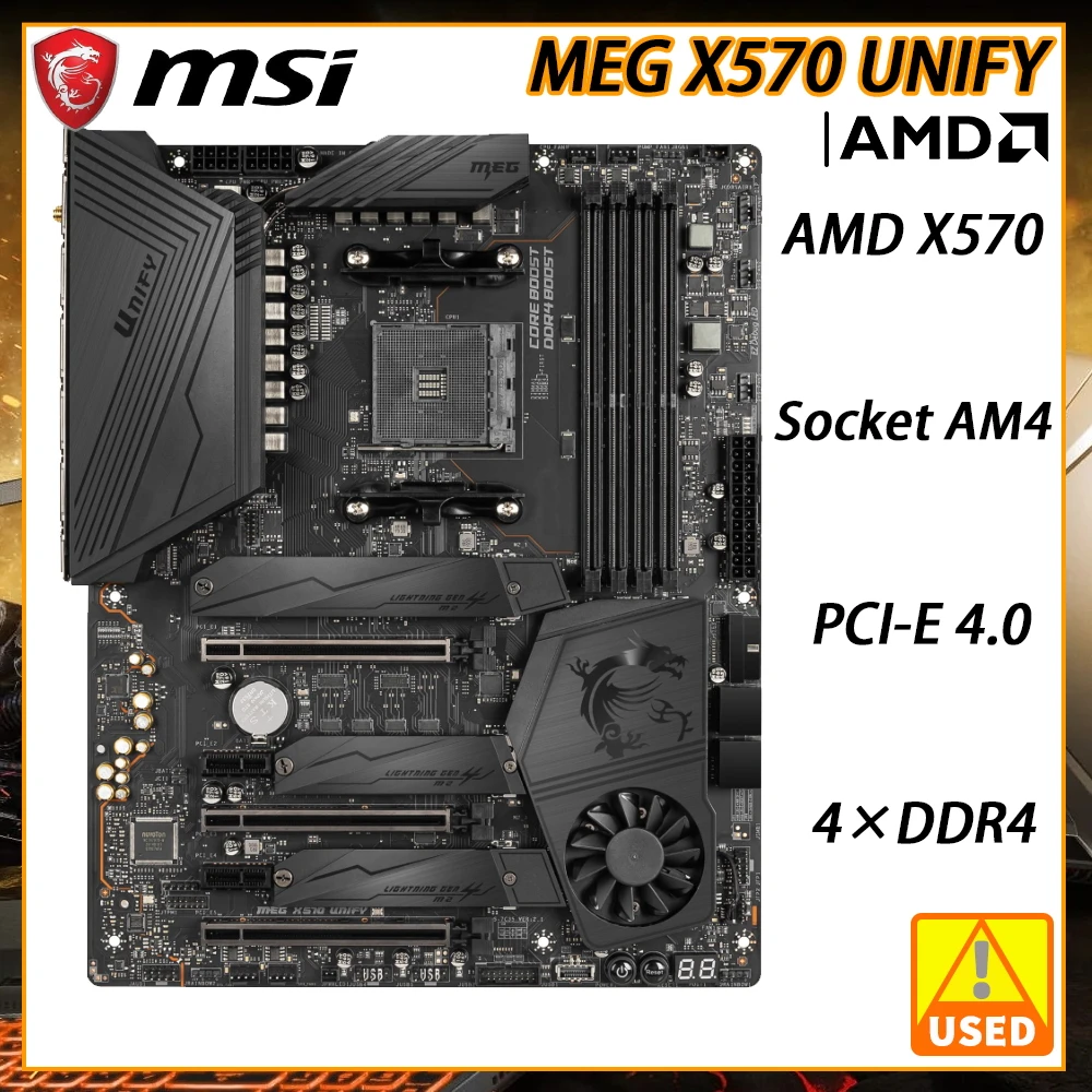 Msi Meg X570 Unify Presa Della Scheda Madre Am4 Ddr4 Scheda Madre Am4 Amd X570 128Gb Pci-E 4.0 Sata Iii Usb3.2 Atx Per Ryzen 5 Pro 3600