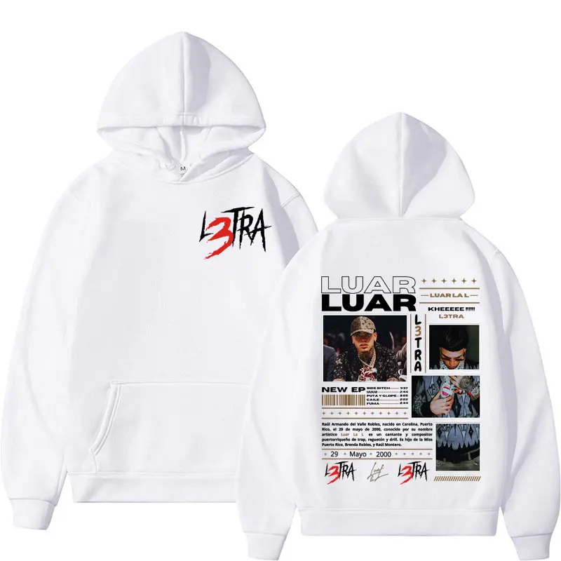 Rapper Luar La L Music Album L3TRA Hoodie Men Women Harajuku Fashion High Quality Sweatshirt Man Casual Fleece Hooded Streetwear 6