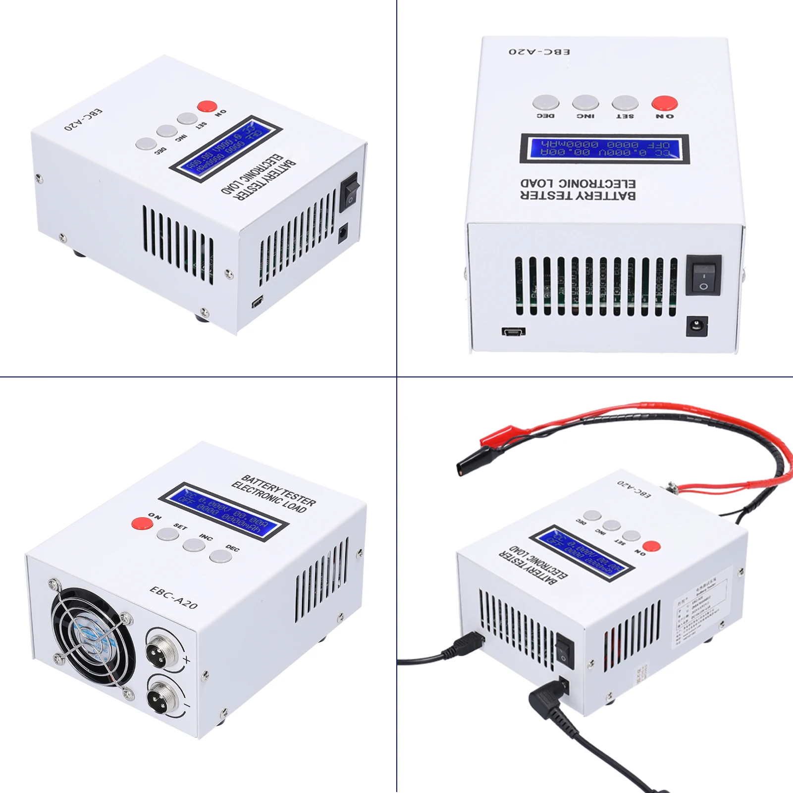 EBC-A20 4-Wire Battery Tester 30V 20A 85W Lithium Leadacid Battery Capacity Test