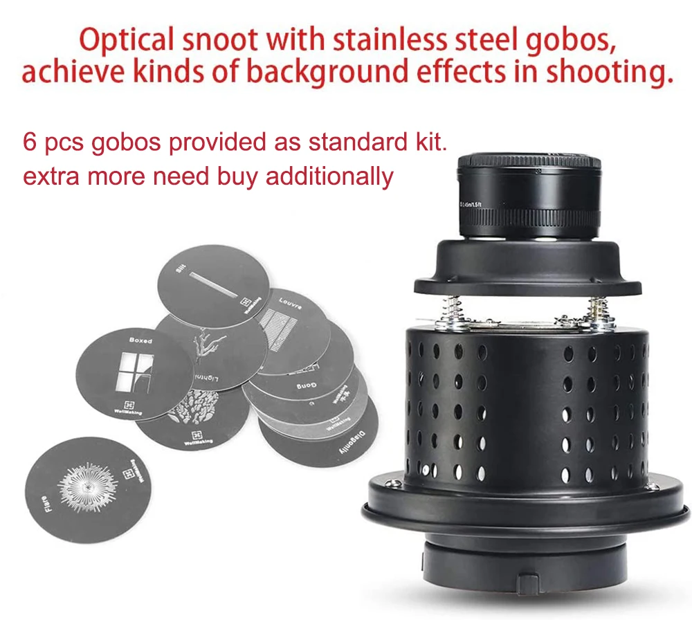 Modificateur Lumière Précise Kit Snoot Bowens Avec Grille Et Filtres Gel - Studio Photo Pro Accessoire Flash Studio