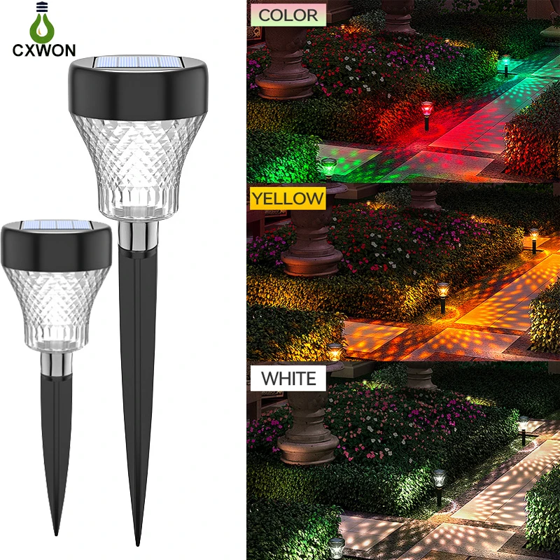 Outdoor Solar Lawn Lights Garden Decorative RGB/White/Warm Solar Panel LED Light Waterproof Patio Projection Courtyard Villa outdoor cast aluminum tables and chairs courtyard garden hotel urniture terrace combination leisure metal round patio table