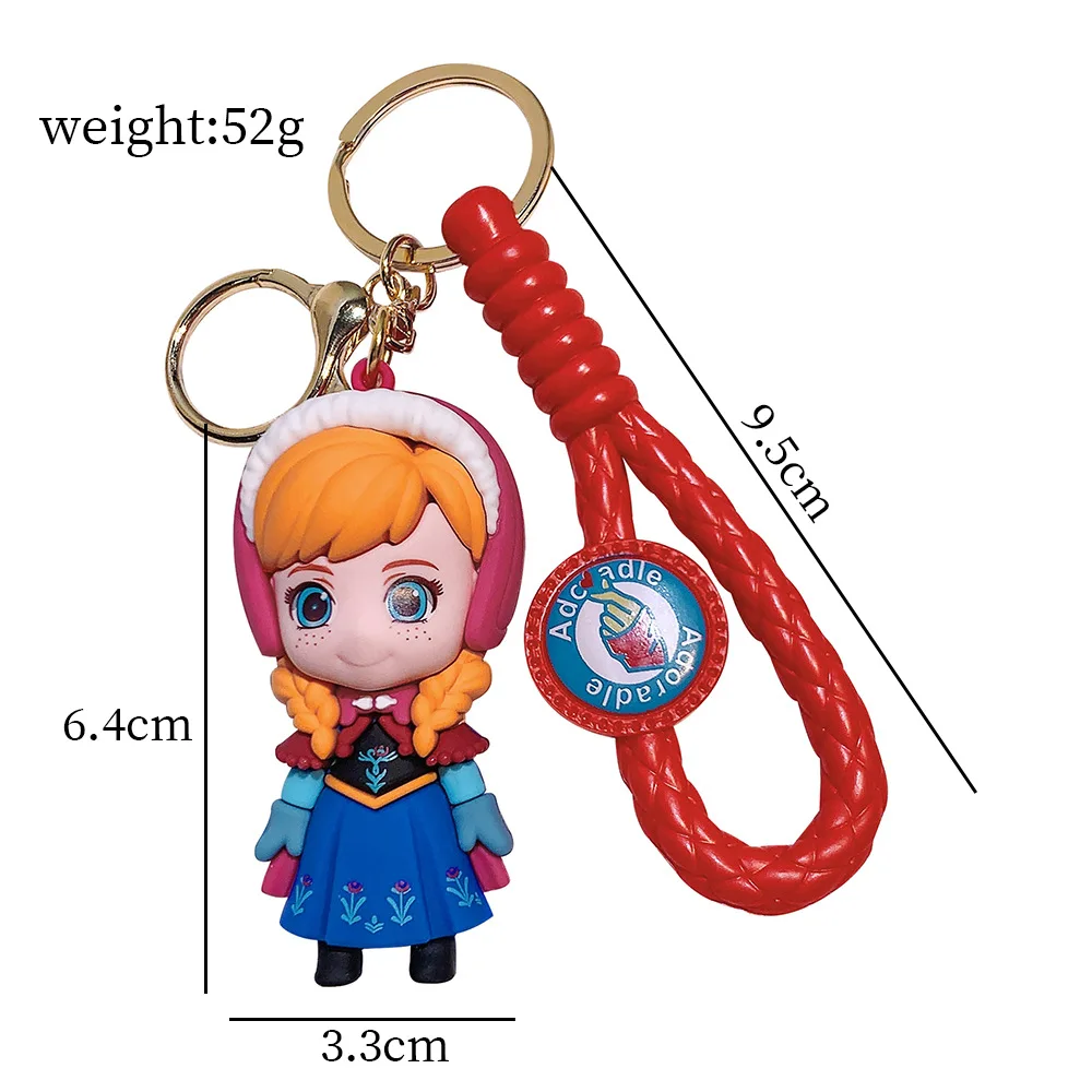 Frozen Princess Lisa Key Pendant Cartoon Silicone Car Keychain Cute Creative Gift anime keychain keychain pendant