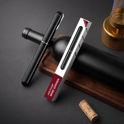 Elegant Stainless Steel Air Pressure Wine Opener - Portable Corkscrew Tool (Pen Corkscrew Black)