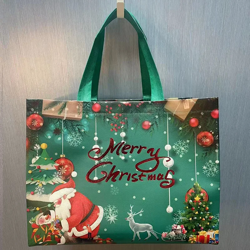 30PCS Santa Elk Snowflake Tote Bag Christmas Gift Bags Thickened