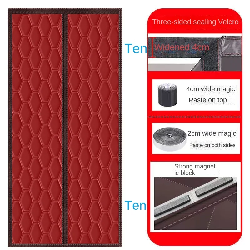 

Cotton Door Curtains and Partition Hanging Curtains for Winter Warmth Sound Insulation Magnetic Absorption Cold Air Insulation