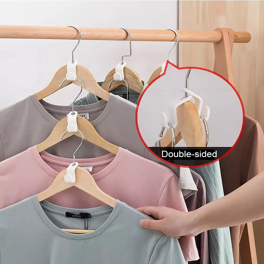 Multi-function Hook Clothes Hanger Connect Hooks Folding Storage Clothes  Rack Wardrobe Hanging Hanger Connection Hook Space Saving Connectors  Storage Organzier Hook
