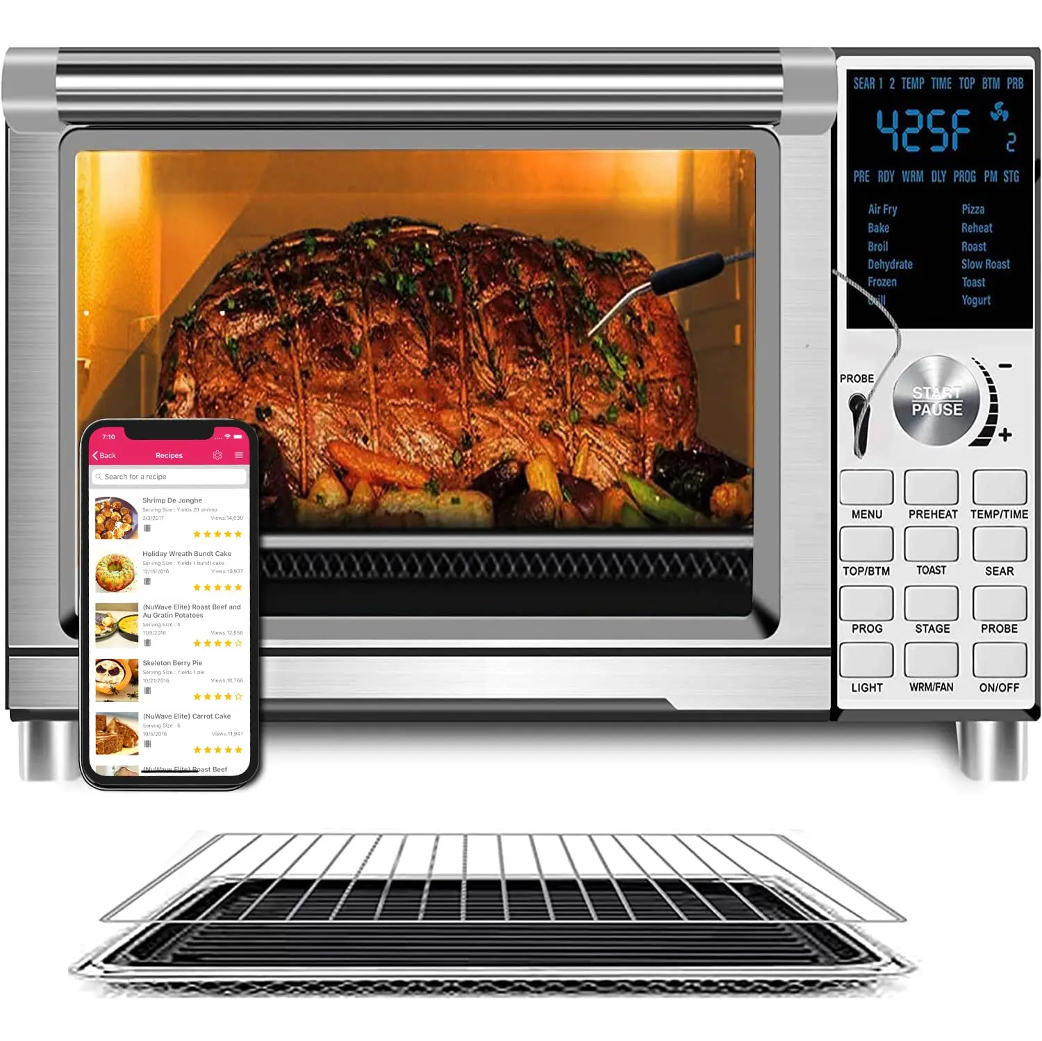 

Air Fryer Oven, 12-in-1, 30QT XL Large Capacity Digital Countertop Convection Oven, silver Drew barrymore Microwave Microwave ov