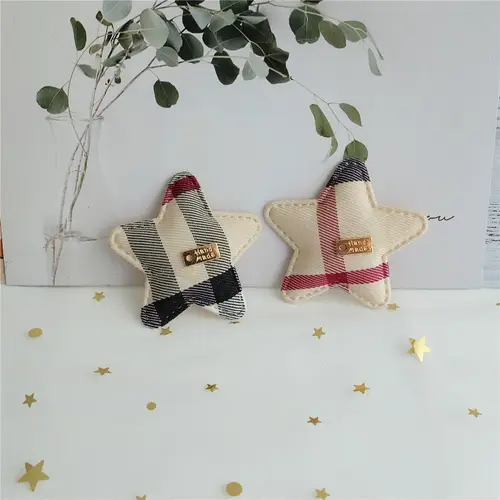 10PCS Classic Plaid Cartoon Animal Applique Star Cloth Padded Patches For Craft/Clothes/Children Hairpin/Wedding DIY Decoration - Image 7