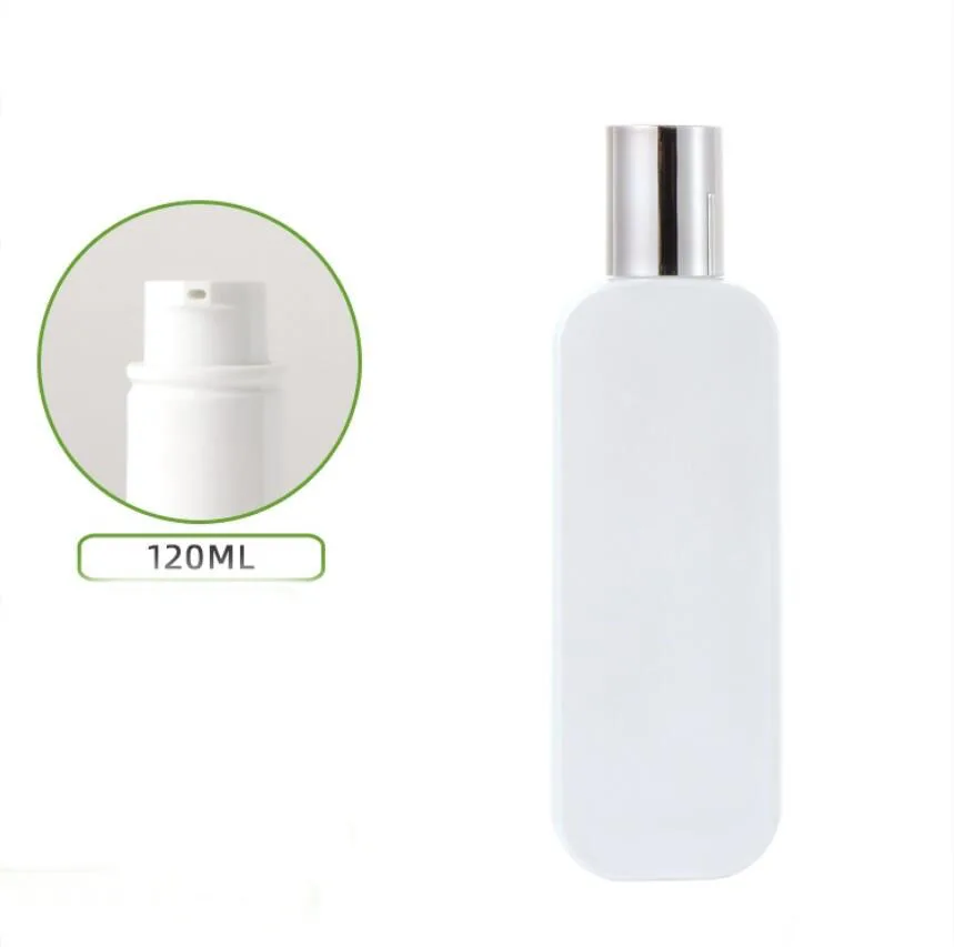 

Белая стеклянная бутылка 120 мл, сыворотка с серебряным насосом/лосьон/эмульсия/основа под макияж/эссенция, тоник для туалета, водная косметическая упаковка для ухода за кожей