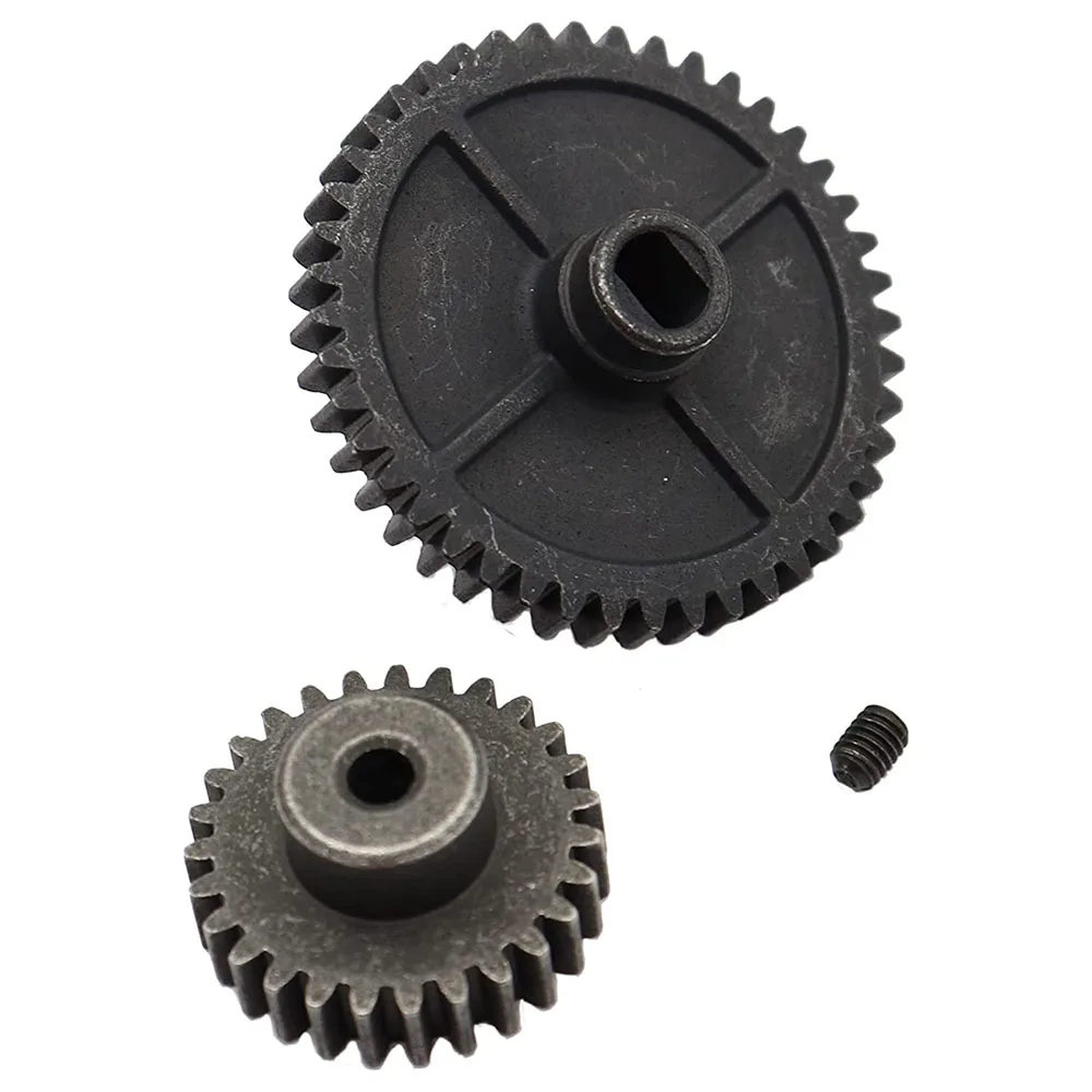 Metal 44T Main Gear & 27T Motor Gears Pinion Kit For Wltoys 1/14 144001 1/12 RC Model Car Upgrade Spare Parts wltoys 144001 parts second floor board for wltoys 144001 rc car upgrade spare parts metal second floor board 144001 1259