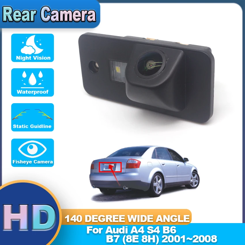 

HD Night Vision Rear view Camera Back up Reverse Waterproof High quality RCA Camera For Audi A4 S4 B6 B7 (8E 8H) 2001~2007 2008