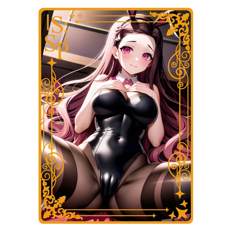 Goddess Story Metal Card All Anime Sexy Swimwear Girl Collection Card Robin Nezuko Hinata Boa Rattling Yarbeide Girl