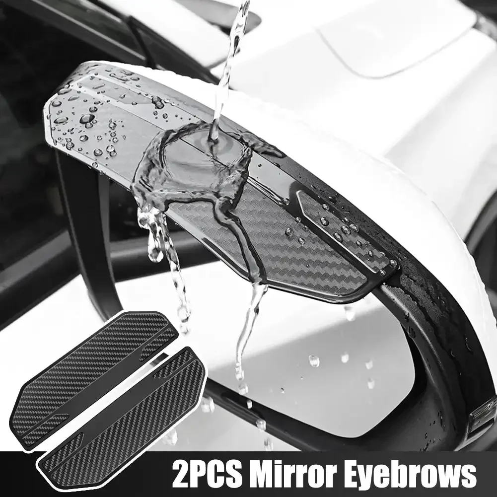 Carbon Fibre Universal Car Rear View Mirror Rain Cover 2Pcs