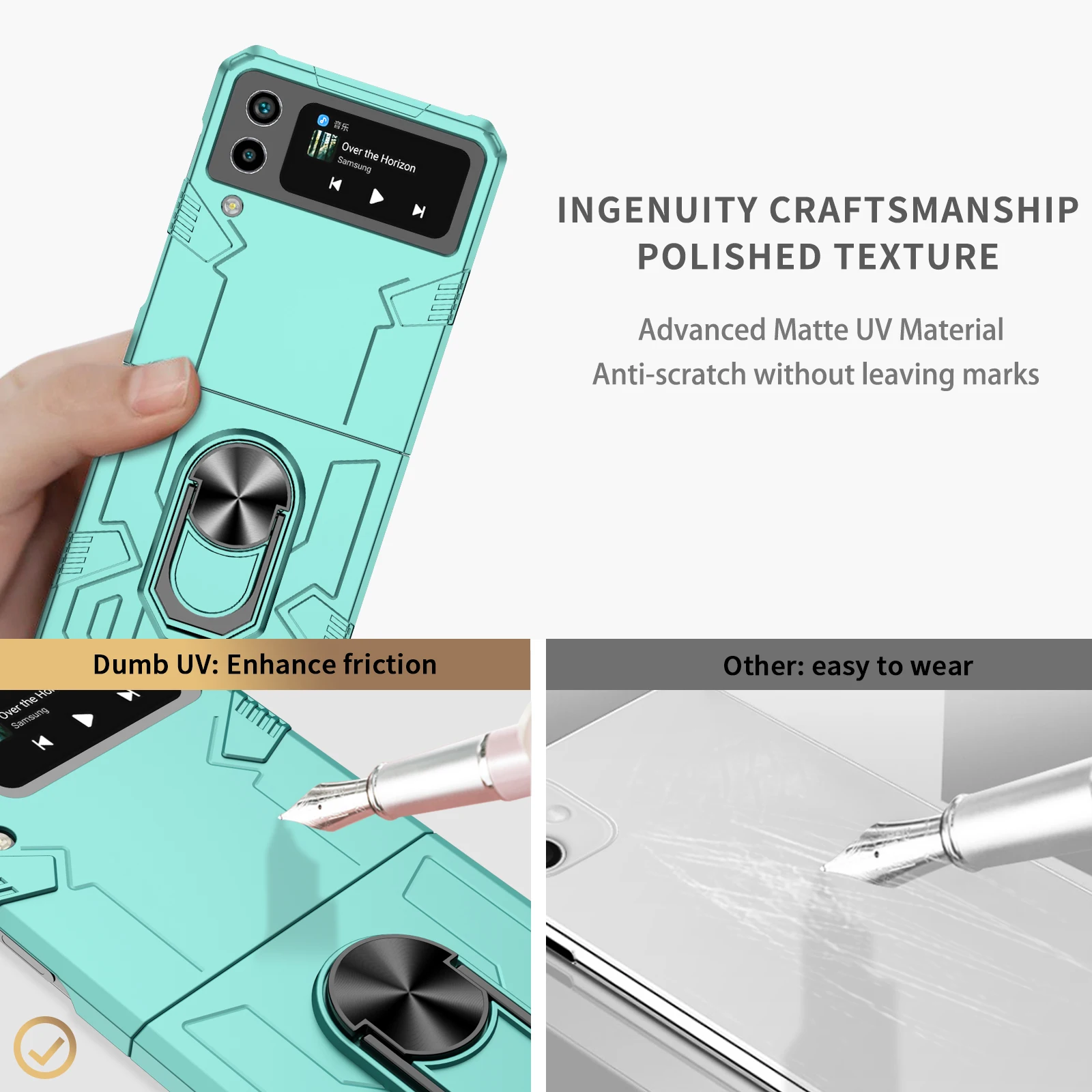 Mech Shell Rotating Ring Magnetic Phone Case with Anti-Drop Protection