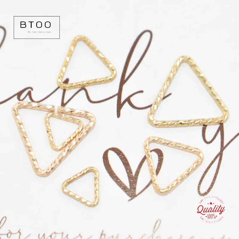 Real 14K Gold Filled Triangle Sparkle Jump Rings Open or Closed Jump Rings for Jewelry Making Tarnish Resistant Jewelry Findings