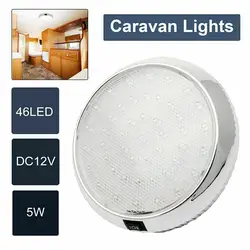 1pc Car LED Roof Ceiling Light 12V 46 LED Clips White Decor Light For Camper Van Boat Caravan RV Interior Lights Accessories