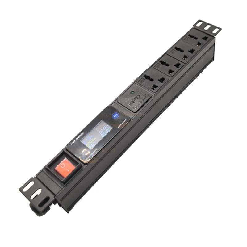 

Smart Power Strip Power Current Voltage Display 4 Ways Universal Socket Outlets surge protector For Network Cabinet Rack