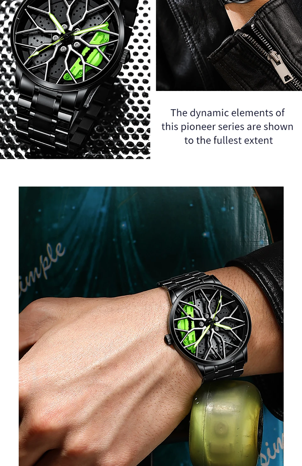 Fashion 3D Spinning Sport Rim Hub Wheel Watches Mens Sports Luxury Car Cool Wristwatch Quartz Watches for Men Relogio Masculino