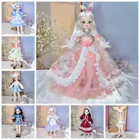 BJD Dolls and Clothes with Multiple Movable Joints 30cm 1/6 3D Simulated Eye Hinge Doll Girl's DIY Dress Up Birthday Gift Toy 1