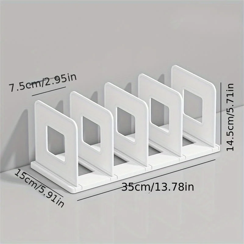1PC Foldable Desktop Bookshelf, Book Storage Shelf Partition, Essential Stationery for The New Semester, with Five Compartments