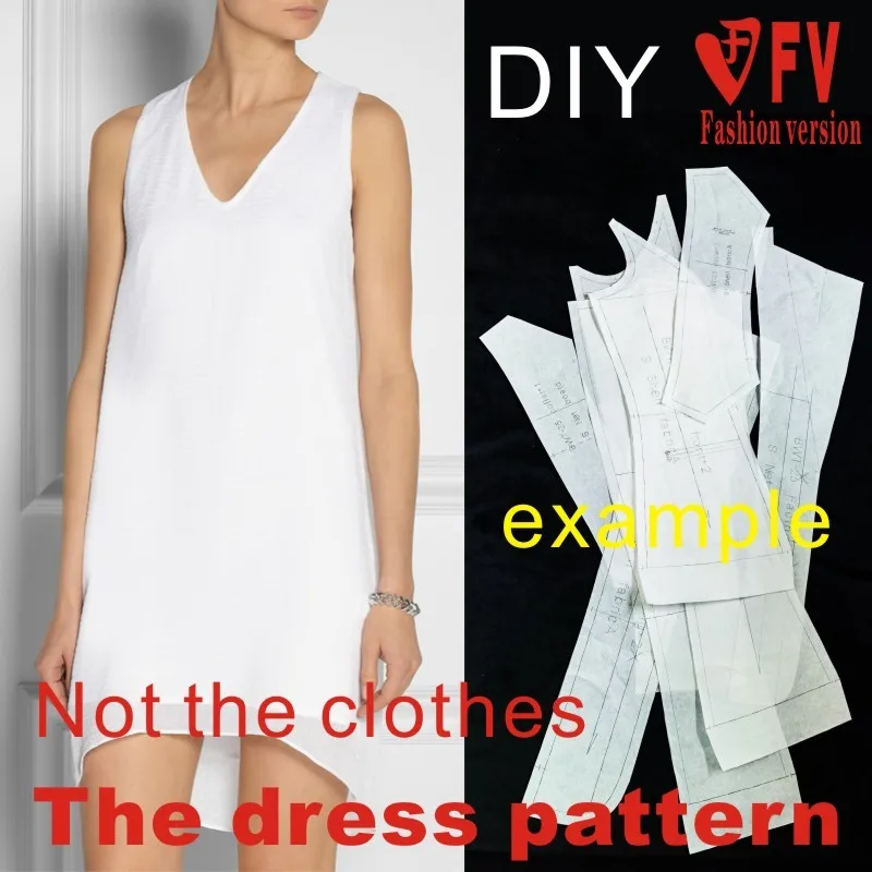 Clothing DIY The dress Dresses Sewing Pattern cutting drawing Women's Dress Sewing Template BLQ-55