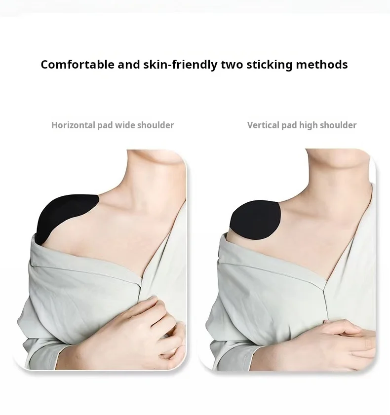 Description Picture 4 of item1 Pair Of Invisible Breathable Silicone Shoulder Pads, Suitable For Thickening Women's Shoulders, Reusable Self-adhesive Cloth