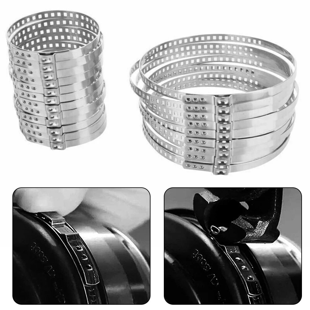 CV Boot Clamp Stainless Steel Clamp Clips 12pcs Car CV Boot Clamp Kit 25-50mm 50-120mm For Rubber CV Joint Boot