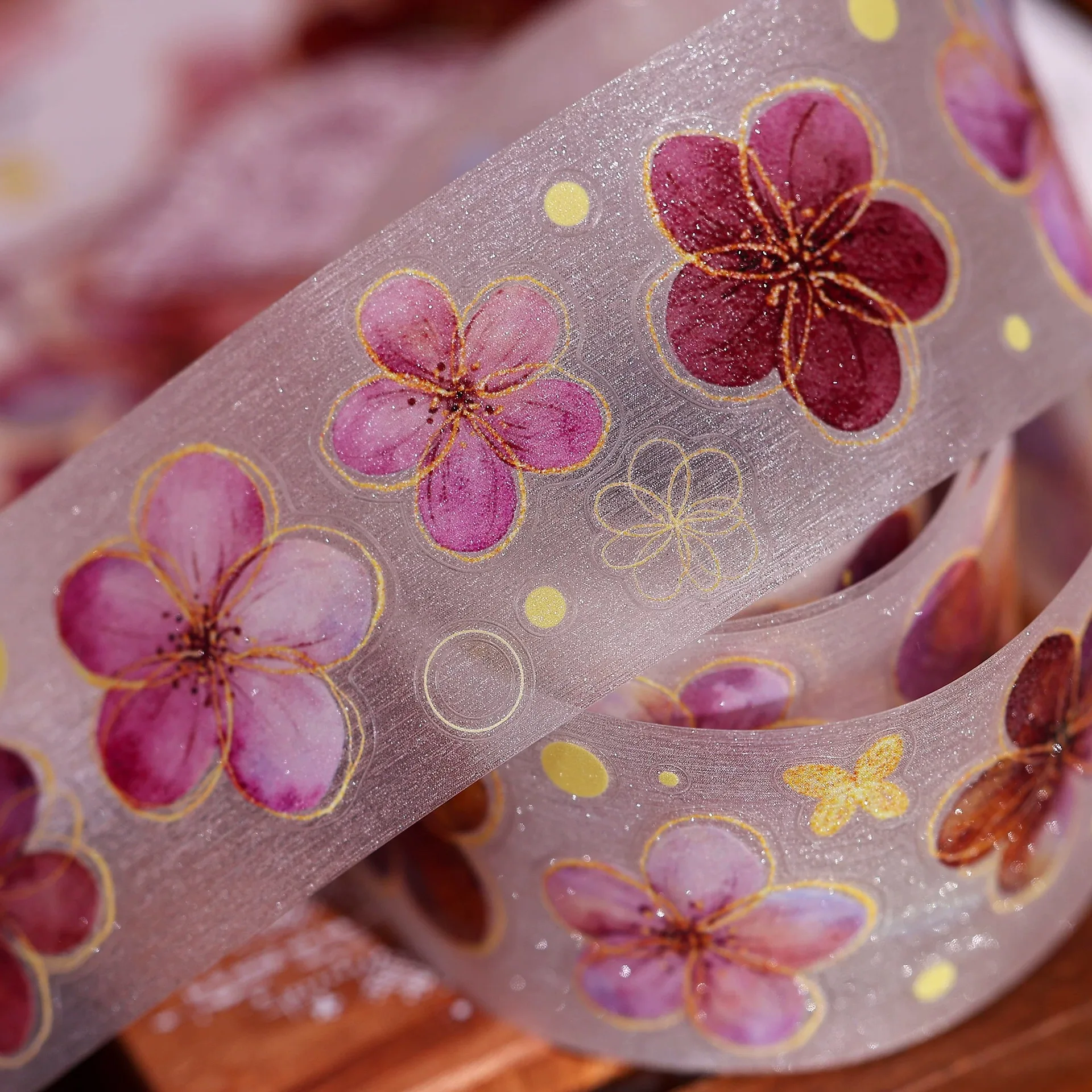 XiaoBaiJia Studio Vintage Colorful Flower Petal Washi Tape DIY Card ...