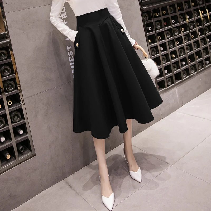 Elegant Retro High-waist Umbrella Skirt Large Swing Long A-line Skirt Long Skirts 2022 Spring and Autumn New Women Clothing golf skirt Skirts