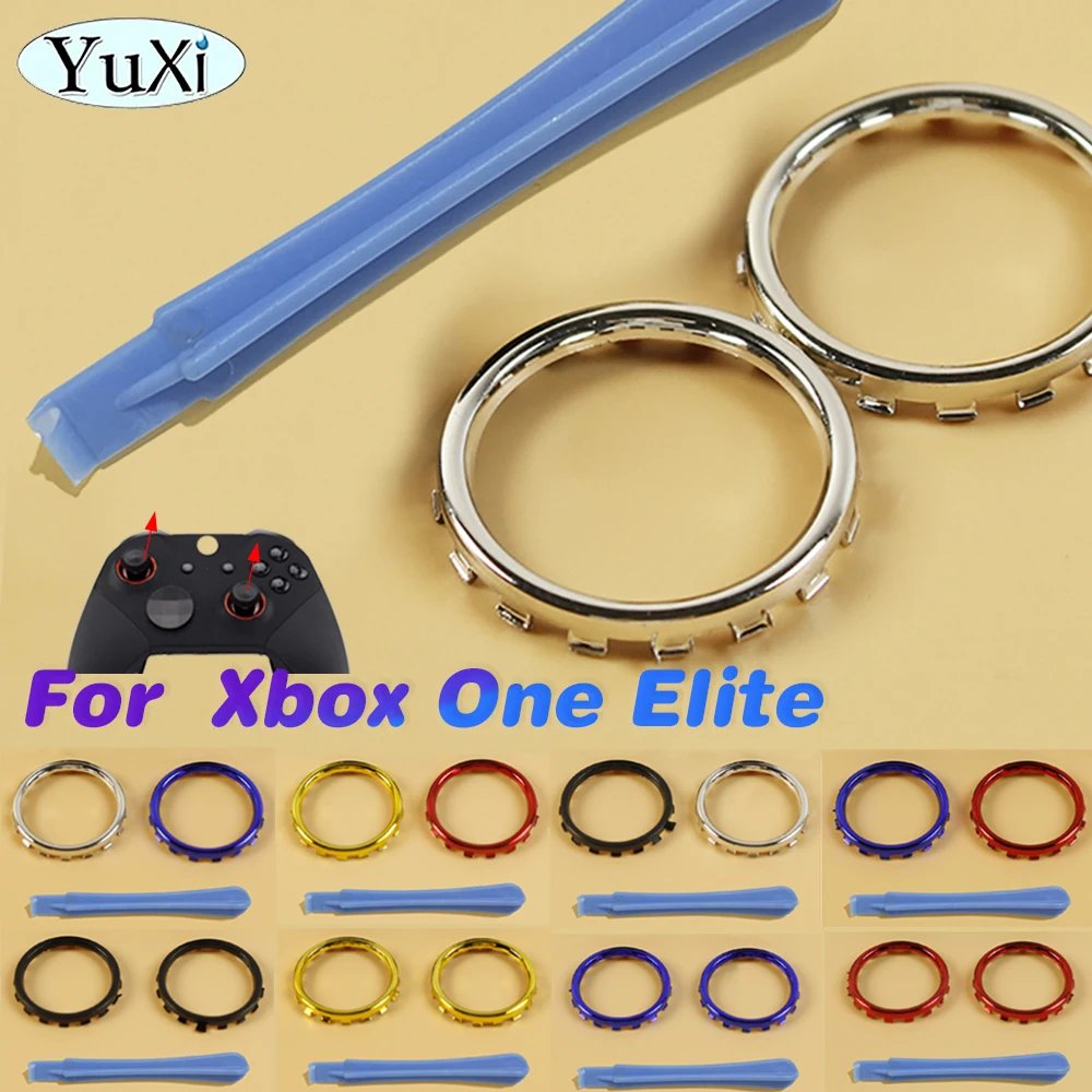 2Pcs Chrome Thumbstick Accent Rings Per Xbox One Elite Controller Joystick Button Plating Rings Gamepad Accessori Di Ricambio