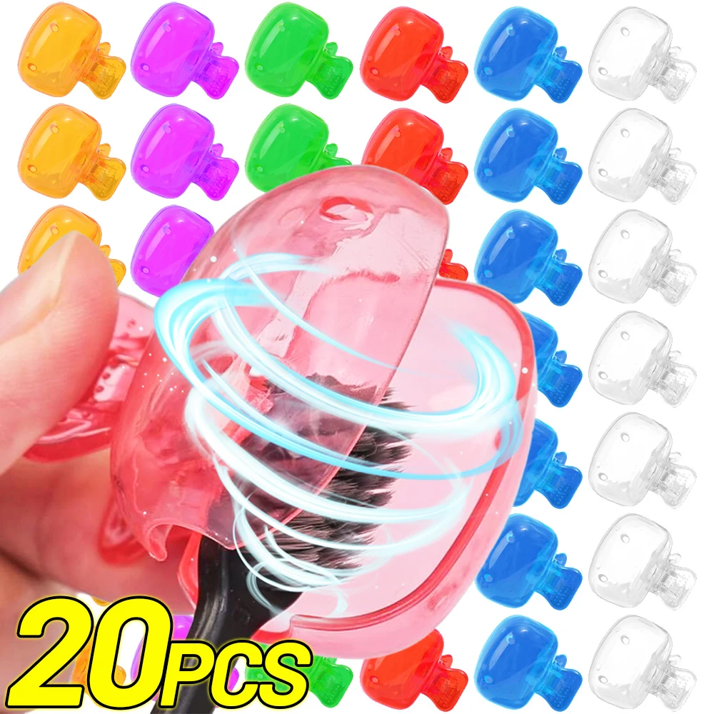 Toothbrush Head Cover Clips Toothbrush Protector Cap Bathroom Accessory 20/1pcs toothbrush covers