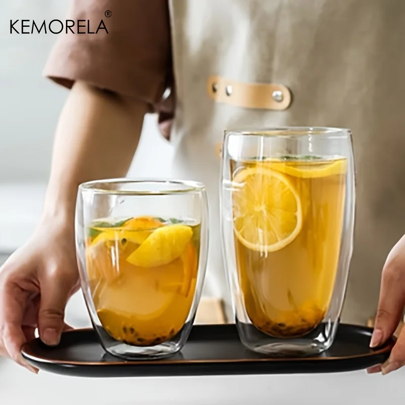 1PCS Heat-Resistant Double Wall Glass Cup Milk Whiskey Tea Transparent Beer Espresso Coffee Cup Drinkware Cups Drinking Glasses