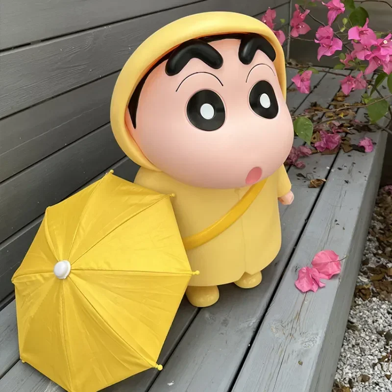 

40cm Crayon Shin-Chan Large Raincoat Figure Series Model Car Ornament Doll Collection Decoration Anime Limited Birthday Gifts