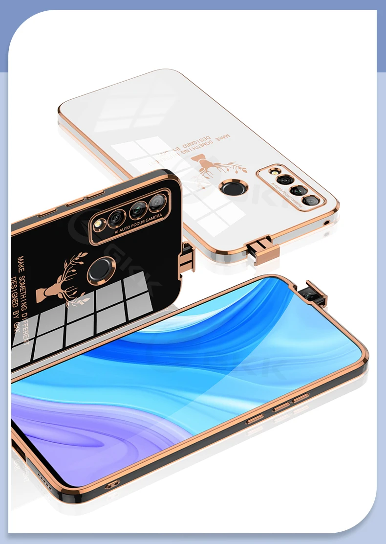 Luxury Plating Square Soft Case For Huawei Honor 9X Global Lifting Lens Protecti