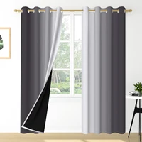 ผ้าม่านออมเบรแบบโมเดิร์น 2 ชิ้น สำหรับตกแต่งหน้าต่างห้องนั่งเล่นและห้องนอน ผ้าโพลีเอสเตอร์ไล่เฉดสี ป้องกันแสงและกันความร้อน 4