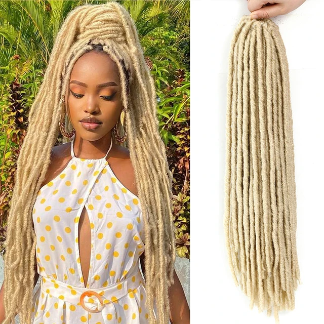 Synthetic Crochet Braiding Hair Extensions Dreadlocks Ombre Brown Colored X-TRESS Soft Straight Faux Locs Braids Hair For Women #613