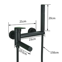 Senlesen Black Bathtub Faucet Wall Mount Bath Shower Set Bathroom Faucets With Handshower Hot Cold Mixer Tap Crane Shower System 2