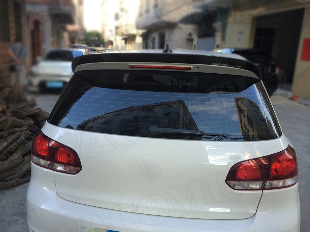 탄소 섬유 리어 루프 스포일러 윈도우 윙, VW 골프 6 VI MK6 GTI R20 스포일러, 2010-2013 OS 스타일, 베이스 범퍼 트렁크용 아님