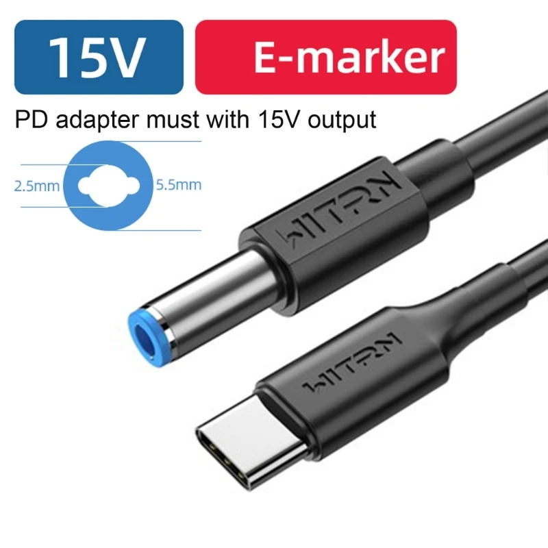 USB Charging Cable 120cm USB C Type C PD to 12V 5.5x2.5mm For Router Laptop etc.