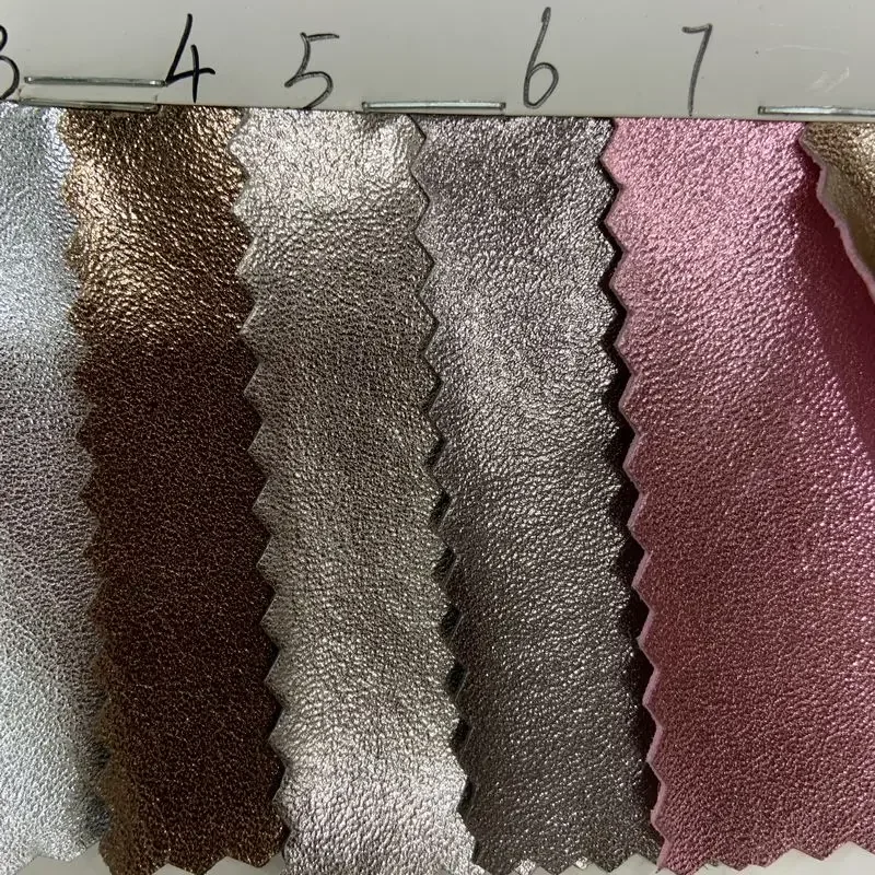 0.8mm 두께 금속 미세결 텍스처 마이크로파이버 PU 가죽 소재