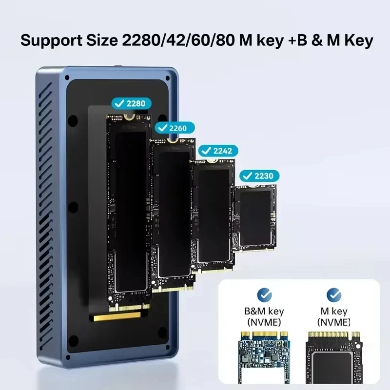 ACASIS 40Gbps M.2 NVMe SSD 인클로저 케이스 알루미늄 케이스(썬더볼트 4/3 USB4용) 도구 없이 설치 가능 M1/M2 Pro/Max용 2280-2230 SSD 지원