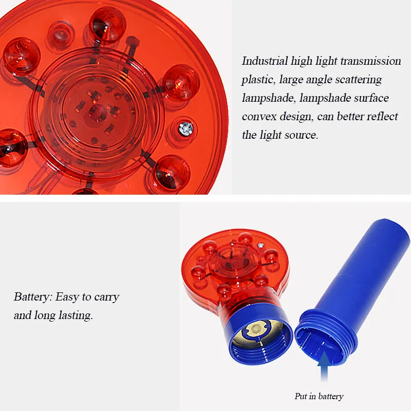 Plum Blossom LED Traffic Safety Warning Light Waterproof And Dust-proof Road Site Construction Road Cone Barricade Lights
