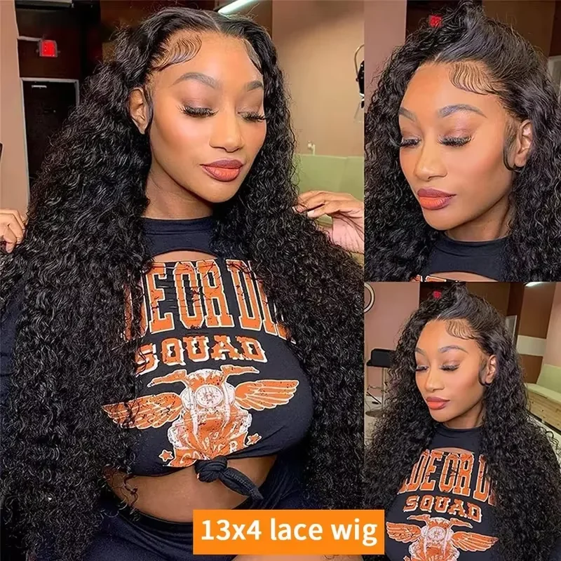 13x6 HD Lace Loose Deep Wave Frontal Wigs 40 42 Inch Deep Curly Lace Front Human Hair Wigs Preplucked Glueless Wig Human Hair 6